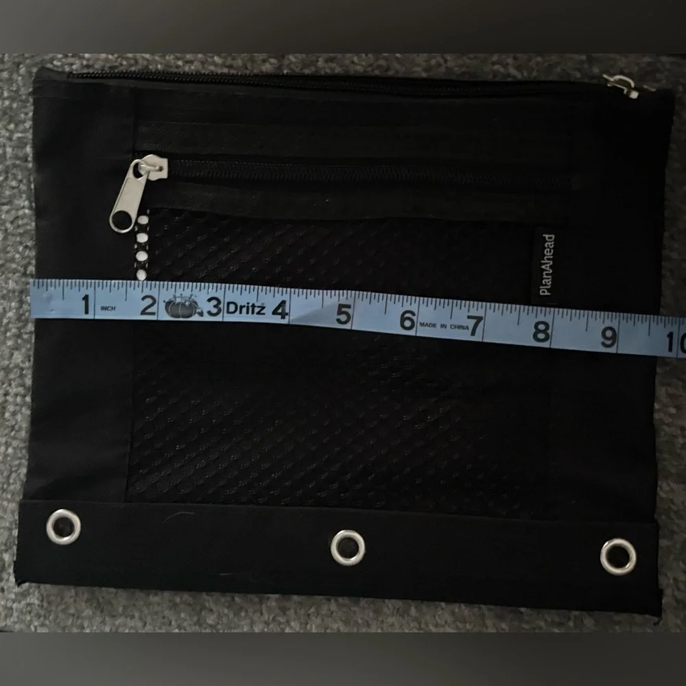 3 Ring Binder Black Pencil Pouch
